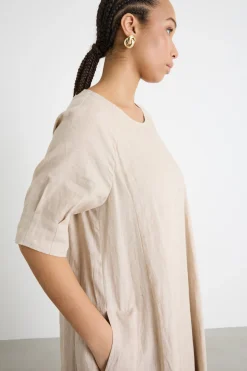 Maxi abito in tela - Beige
