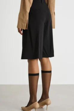 Maxi bermuda con pieghe - Nero