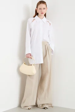Maxi camicia in popeline - Bianco