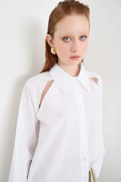 Maxi camicia in popeline - Bianco