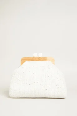 Maxi clutch bouclè - Bianco Beige