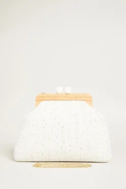 Maxi clutch bouclè - Bianco Beige