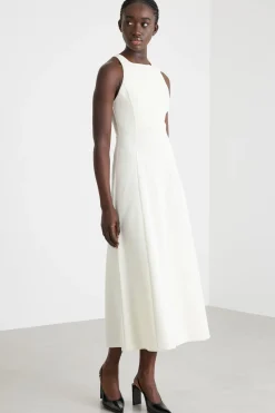 Maxi dress in raso - Bianco