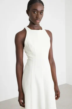 Maxi dress in raso - Bianco