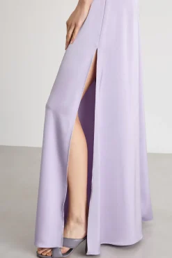 Maxi dress in raso - Lilla