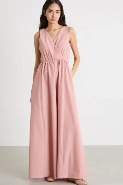 Maxi dress in taffettà - Rosa
