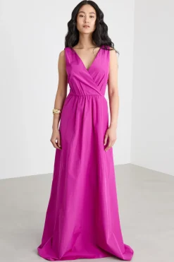 Maxi dress in taffettà - Rosa