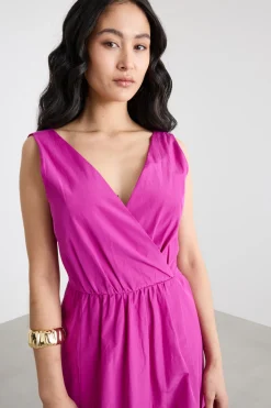 Maxi dress in taffettà - Rosa