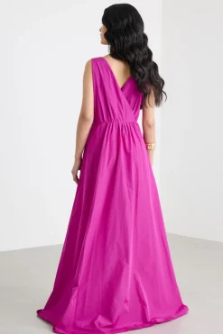 Maxi dress in taffettà - Rosa