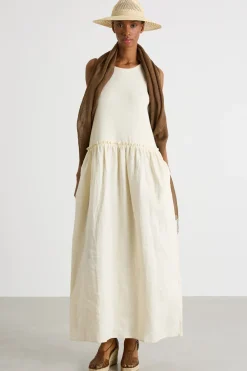 Maxi dress smanicato - Avorio