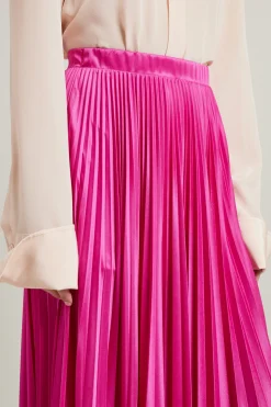 Maxi gonna in jersey plissè - Fuxia