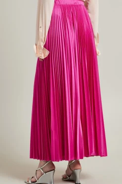 Maxi gonna in jersey plissè - Fuxia