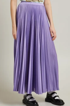 Maxi gonna in jersey plissè - Viola