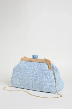 Maxi pochette con paillettes - Azzurro