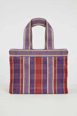 Maxi shopper in rete - Viola Bordeaux