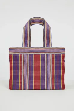 Maxi shopper in rete - Viola Bordeaux