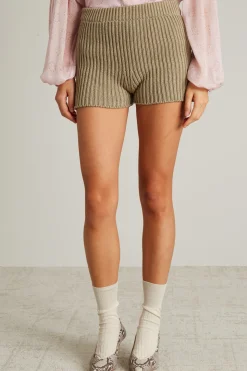 Micro shorts in maglia - Tortora Chiaro