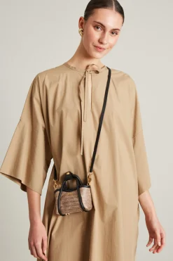 Mini borsa effetto rafia - Sabbia Nero