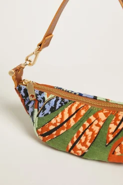 Mini borsa in tessuto jacquard - Arancione Blu Verde