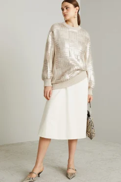 Mini abito con paillettes - Tortora Chiaro