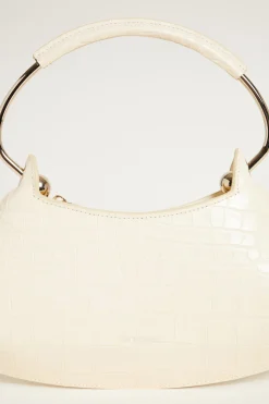 Mini bag in pelle stampa cocco - Avorio