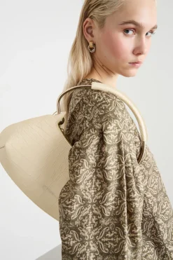 Mini bag in pelle stampa cocco - Avorio