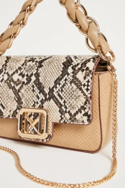Mini bag in tessuto spalmato stampa pitone - Animalier