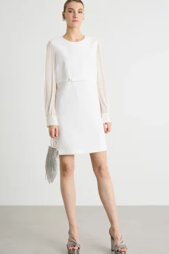 Minidress in cady con fiocco - Bianco
