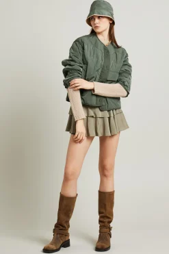 Minigonna con balze - Verde