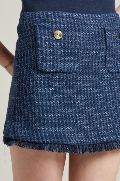 Minigonna con taschini - Blu