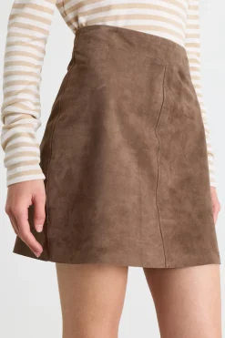Minigonna con zip - Marrone
