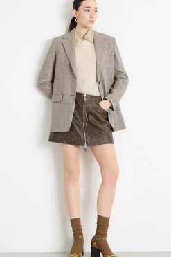 Minigonna in pelle - Marrone