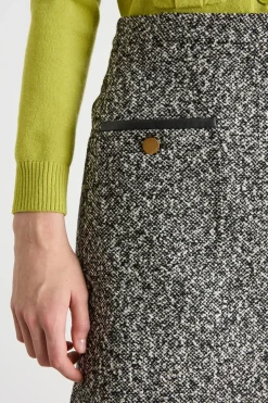 Minigonna in tweed - Nero