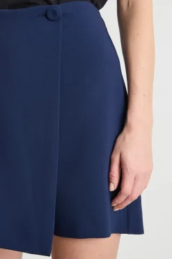 Minigonna pantalone in cady - Blu