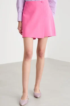 Minigonna pantalone in cady - Fuxia