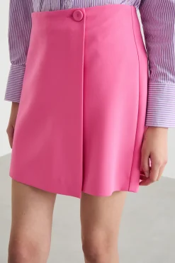 Minigonna pantalone in cady - Fuxia