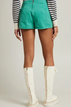 Mini short in canvas di cotone - Verde Acqua