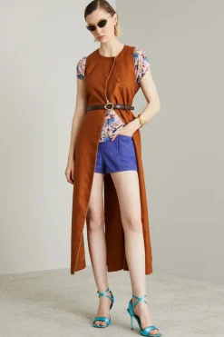 Mini short in canvas di cotone - Viola