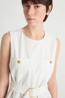 Mini tuta in twill - Bianco