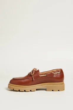 Mocassino con stringhe - Marrone