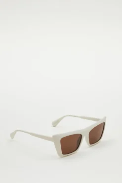 Occhiali cat-eye - Bianco Marrone