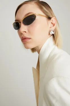 Occhiali da sole cat-eye - Oro Nero