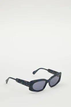 Occhiali rettangolari in acetato - Blu