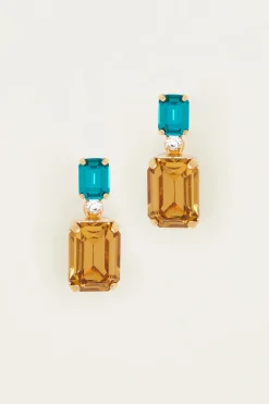 Orecchini pendenti - Azzurro Arancione