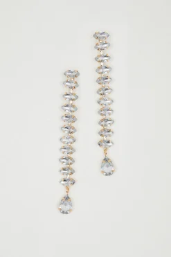 Orecchini pendenti con strass - Oro Argento