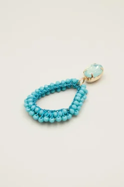 Orecchini pendenti con strass - Turchese