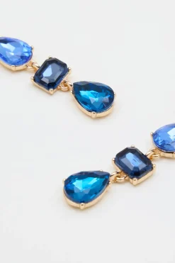 Orecchini pendenti di cristallo - Blu