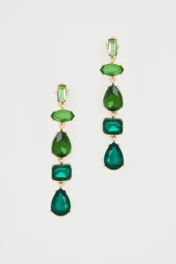 Orecchini pendenti di cristallo - Verde