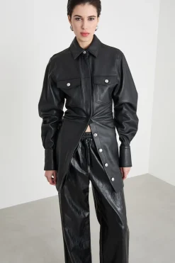 Over shirt con tasche - Nero