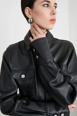 Over shirt con tasche - Nero